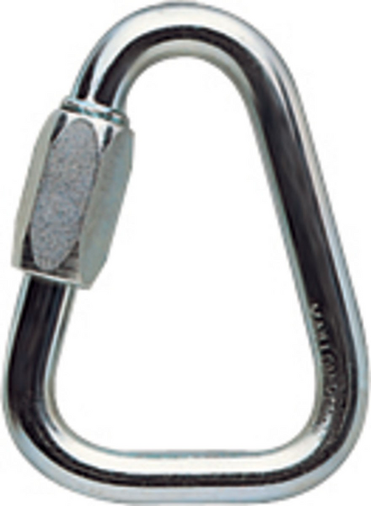 Petzl P11 8B Anillo de conexión rápido triangular Delta 8mm gris con barra de posicionamiento de acero