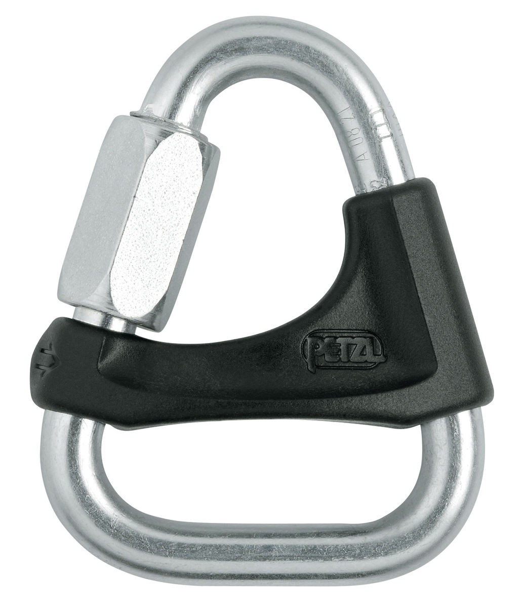 Petzl P11 8B Anillo de conexión rápido triangular Delta 8mm gris con barra de posicionamiento de acero