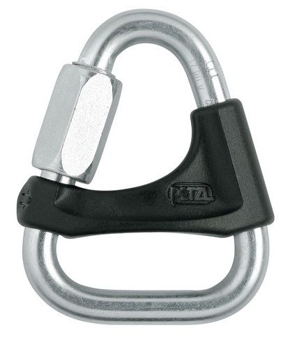 Petzl P11 8B Anillo de conexión rápido triangular Delta 8mm gris con barra de posicionamiento de acero