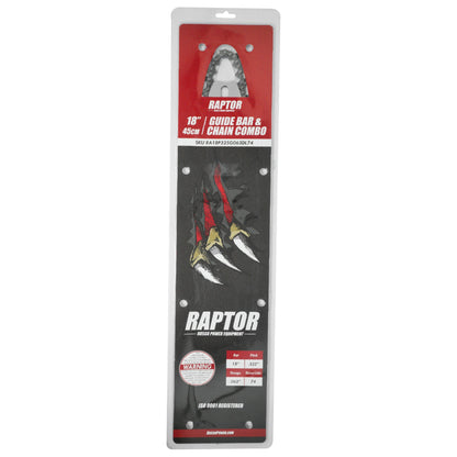 Barra y cadena de motosierra Raptor de 18 pulgadas para Stihl .325 .063 de 74 eslabones de transmisión