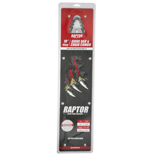 Barra y cadena de motosierra Raptor de 18 pulgadas para Stihl .325 .063 de 74 eslabones de transmisión
