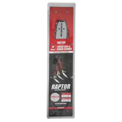 Motosierra Raptor RA18P38G058DL68 de 18 pulgadas con barra y cadena