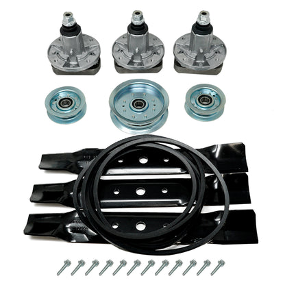 Kit de reconstrucción de cubierta, correa tensora de husillo de cuchilla para John Deere 48 pulgadas L120 L130 GX20305 GX20250