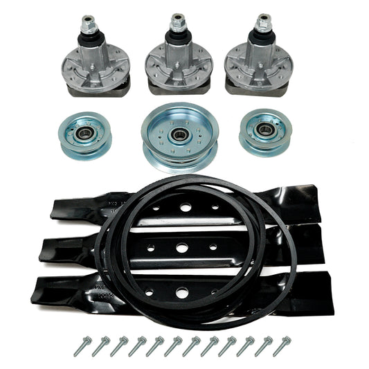 Deck Rebuild Kit Blade Spindle Idler Belt for John Deere 48 inch L120 L130 GX20305 GX20250