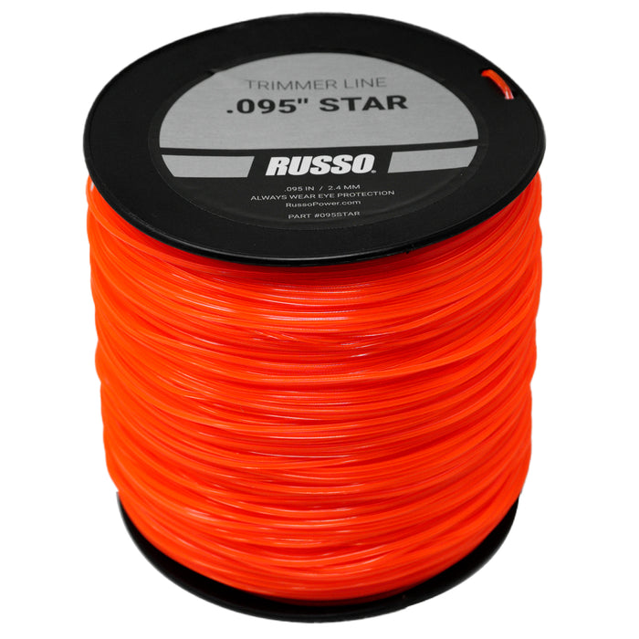 Línea de recortadora de hilo comercial Russo .095 Star Orange de 5 lb
