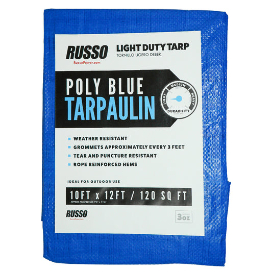 Lona azul ligera Russo 10X12 de polietileno