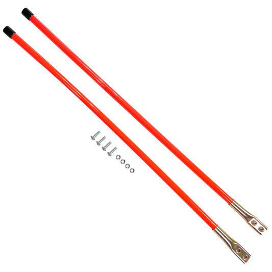Juego de guías de nailon fluorescente naranja de 3/4" x 36" (par)