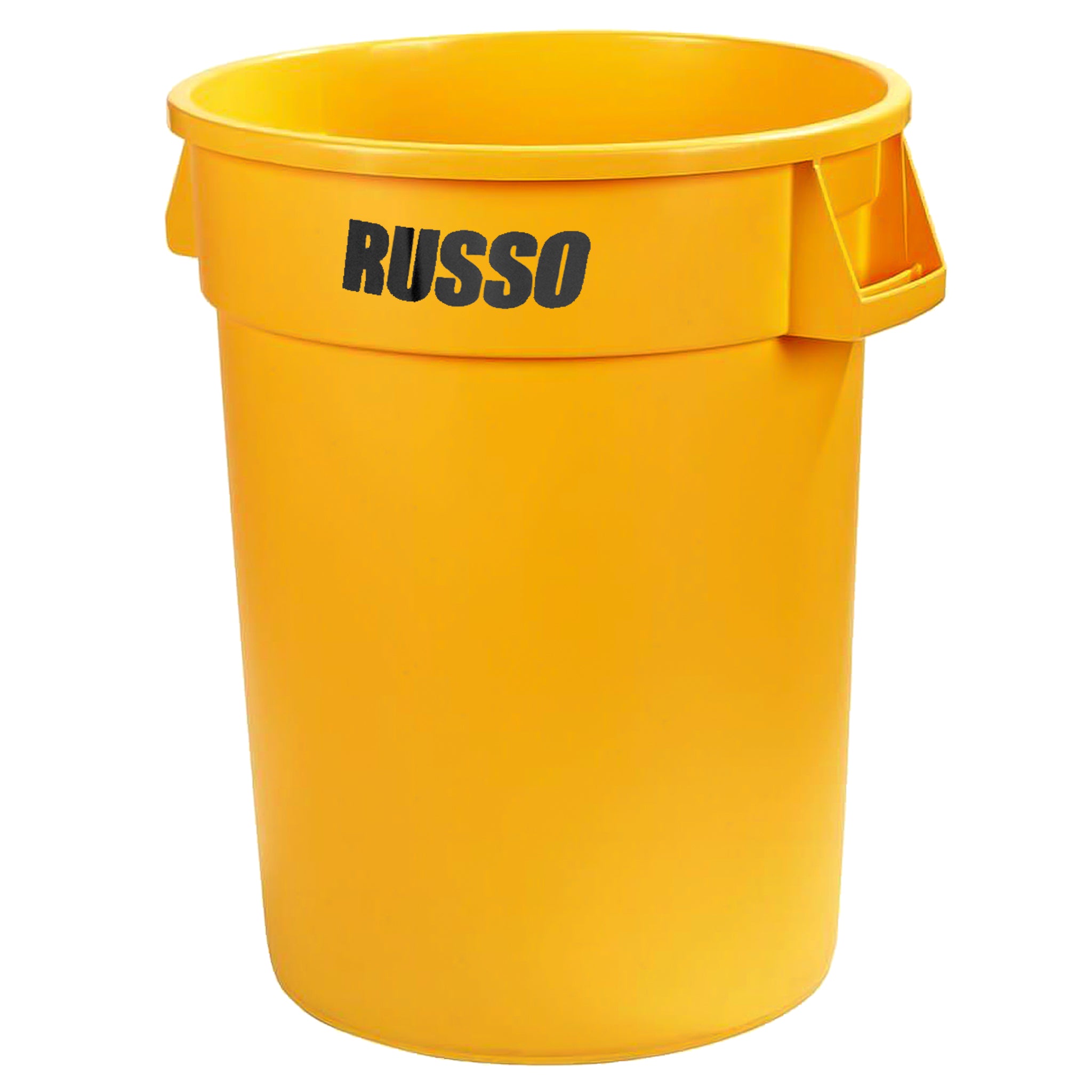 Contenedor de basura Bronco redondo, 32 galones, amarillo