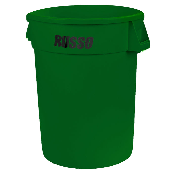 Contenedor de basura Bronco redondo, 44 ​​galones, verde