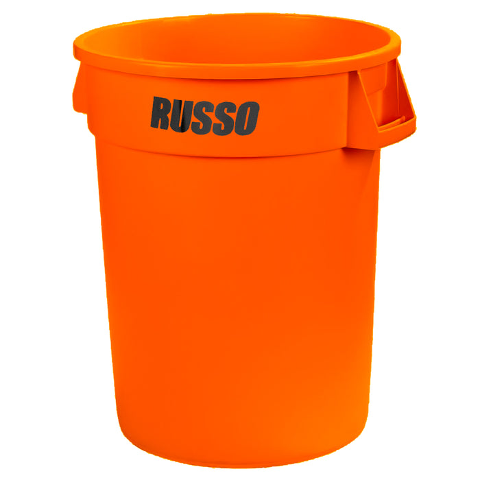 RUSSO Bronco Contenedor de basura redondo de 44 galones - Naranja