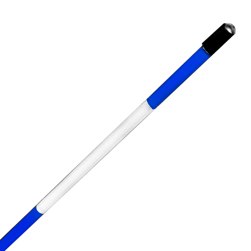 Marcador de entrada para nieve Russo azul con cinta reflectante blanca, longitud de 48", diámetro de 5/16"