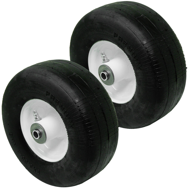 2PK Universal Flat Free Wheel Tire Assembly 9x3.5x4 9x3.50-4 9x3.50x4