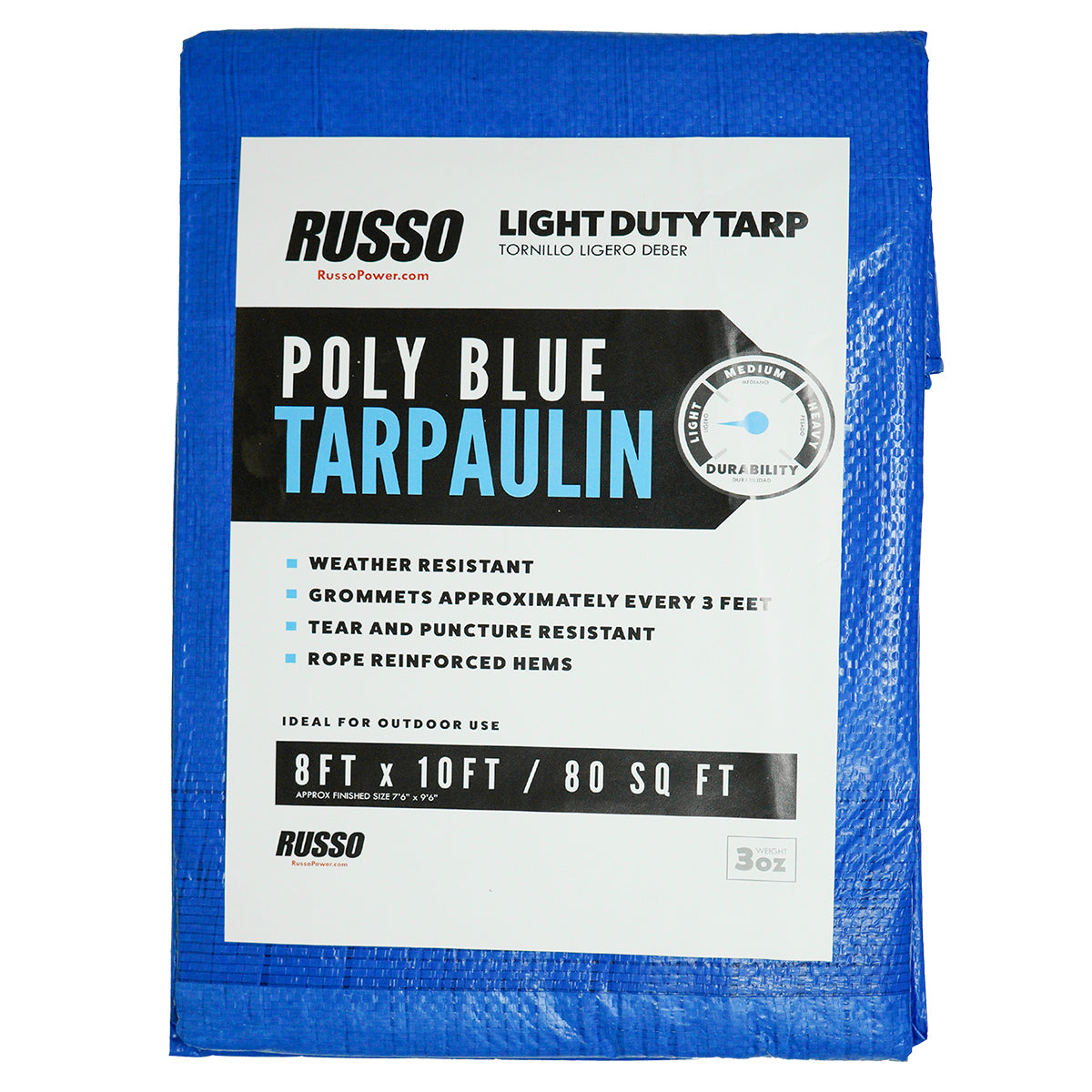 Russo 8X10 Light Duty Poly Blue Tarp