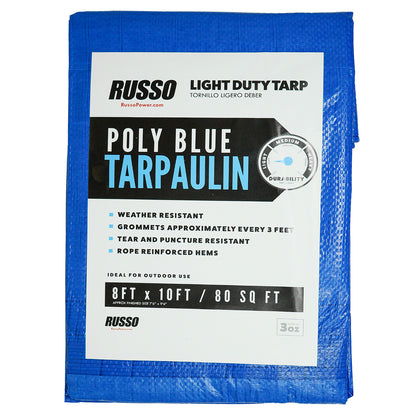 Russo 8X10 Light Duty Poly Blue Tarp