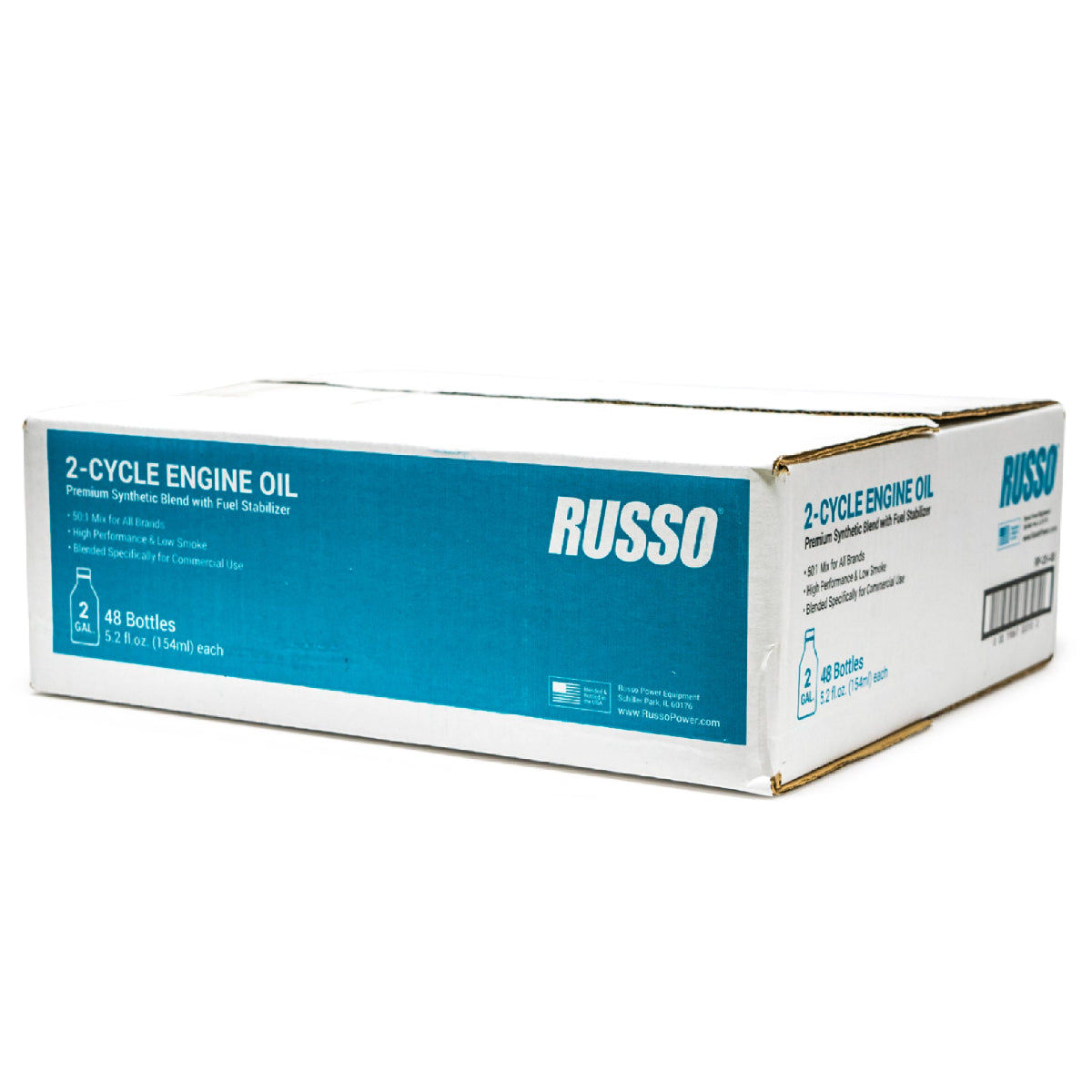 Aceite de motor Russo de 2 tiempos, mezcla 50:1, 2 galones, 5.2 oz - Paquete de 48