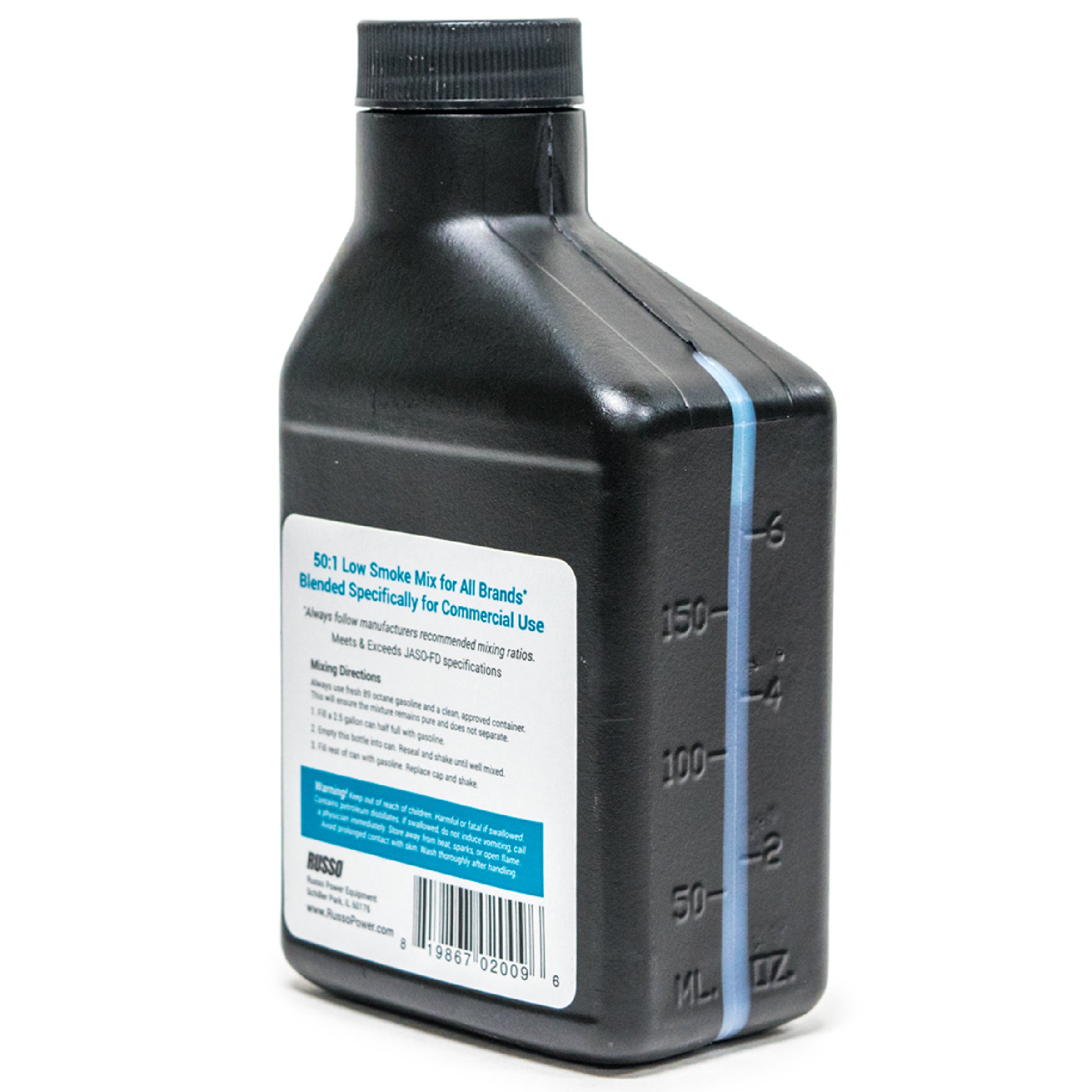 Aceite de motor Russo de 2 ciclos, mezcla 50:1, 2,5 galones, 6,4 oz - Paquete de 48