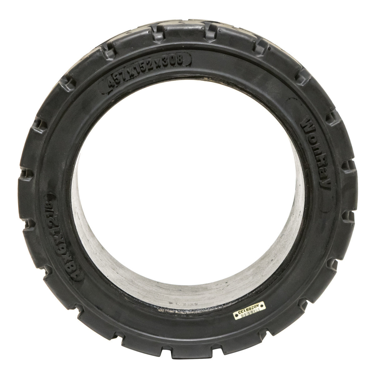 18X8X12.125 Solid Puncture Proof Press-On Traction Forklift Tire