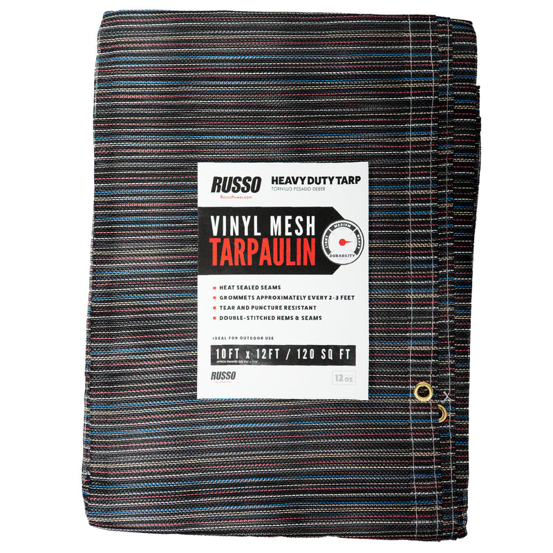 10X12 Multi-Colored Vinyl Coated Mesh Tarp