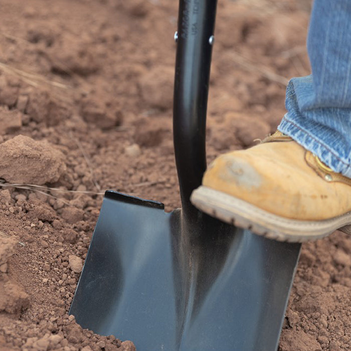 Razor-Back Square Point Shovel with Wood Handle and D-Grip