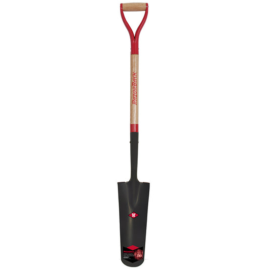 Pala de drenaje Razor-Back de 16 pulgadas con mango de madera con empuñadura en D