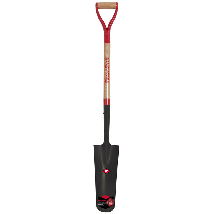 Razor-Back Drain Spade 16 In. with Wood Handle D-Grip