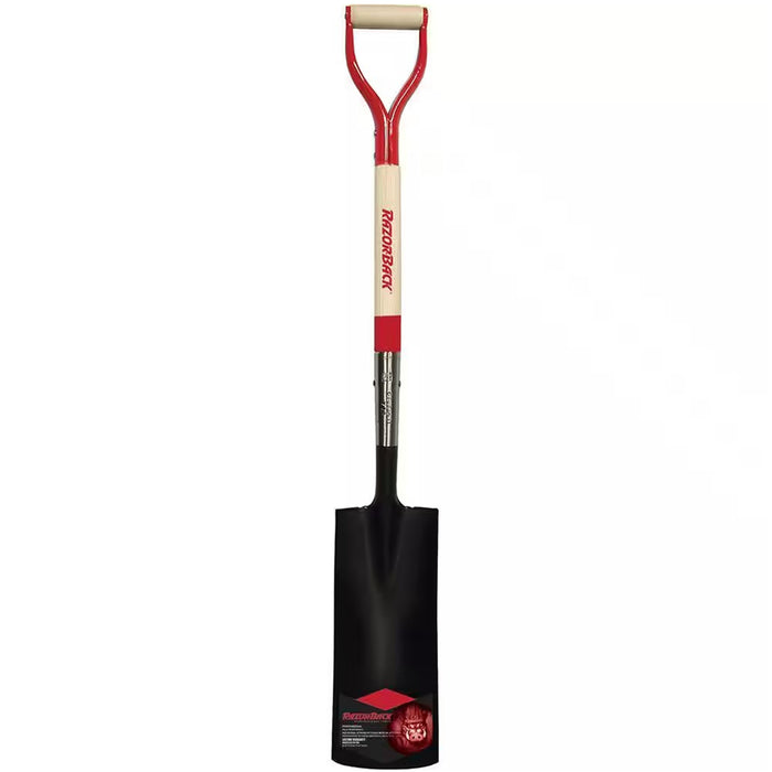 Razor-Back Post Spade 16-inch with Wood Handle and D-Grip