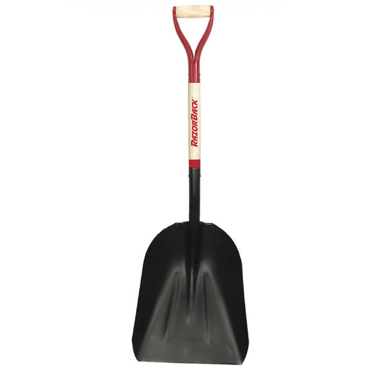 Cuchara de acero con mango de madera y empuñadura en forma de D de acero