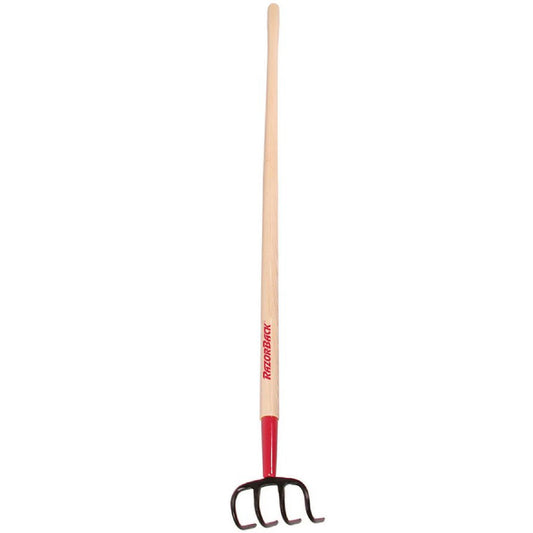 Razor-Back 4-Tine Cultivator Forged with 54-inch Wood Handle