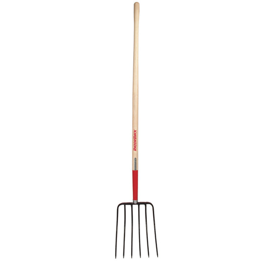 Razor-Back 74124 6-Tine Manure Fork Forged w/ 48 In. Wood Handle