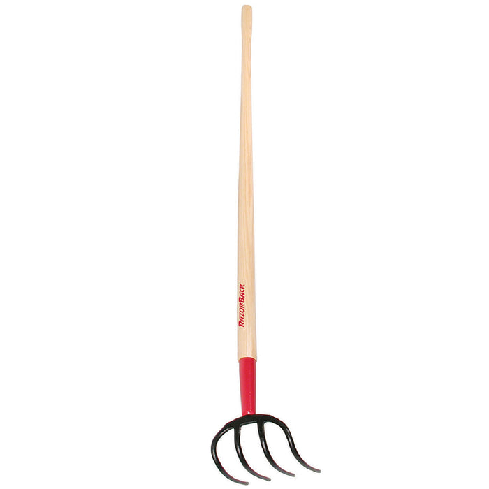 Razor-Back 4-Tine Hook Forged with 54-inch Wood Handle