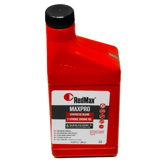 Aceite para motor de 2 tiempos RedMax 598817704 MaxPro de mezcla sintética, 13 oz.