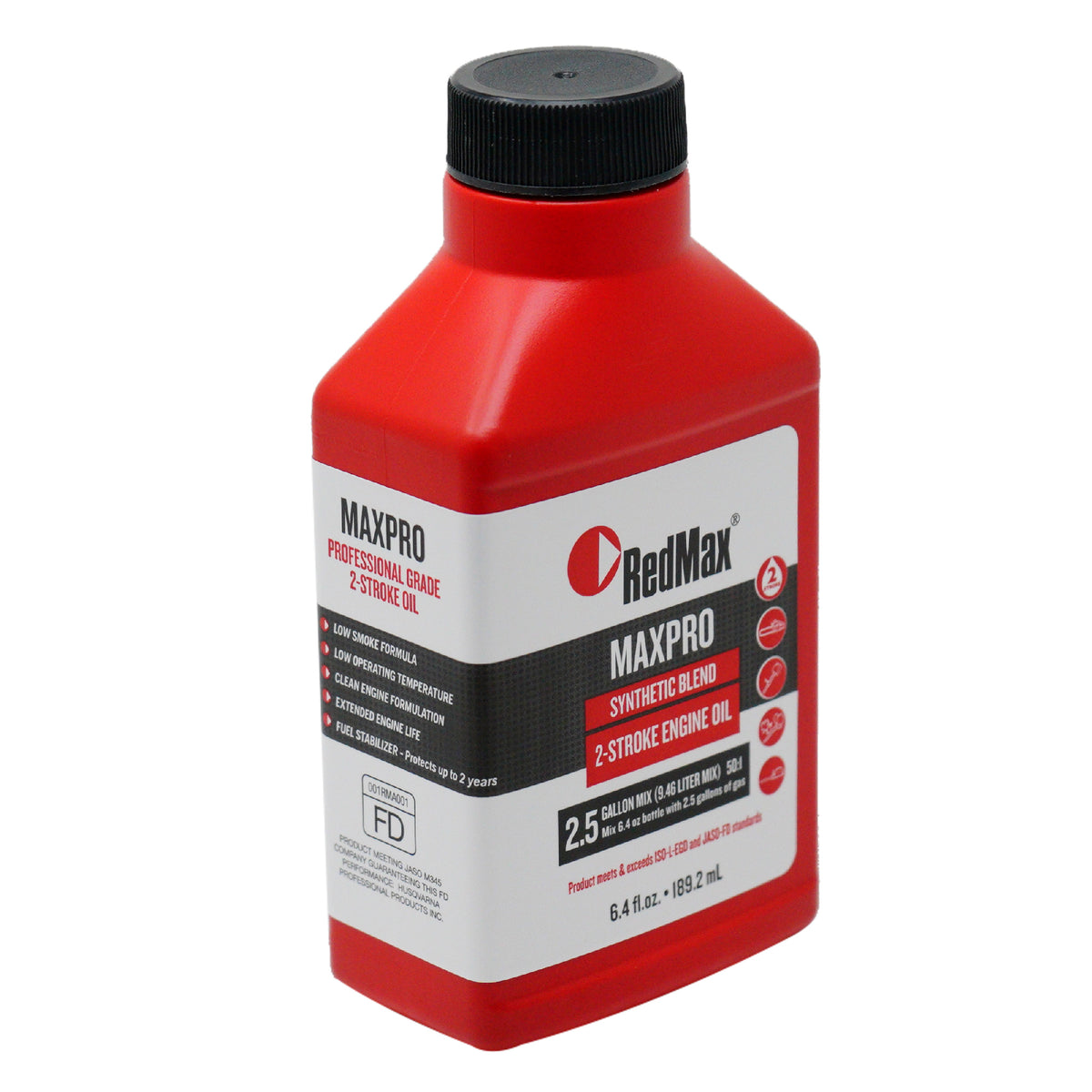 48PK Aceite RedMax MaxPro para motores de 2 tiempos, mezcla de 2.5 galones y 6.4 oz., número de pieza 598817703