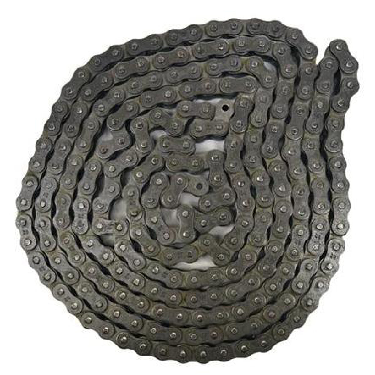 Cadena de piñón con eslabones de rodillo Tamaño ANSI #60 Longitud de 10 pies Paso de 3/4" Remache estándar