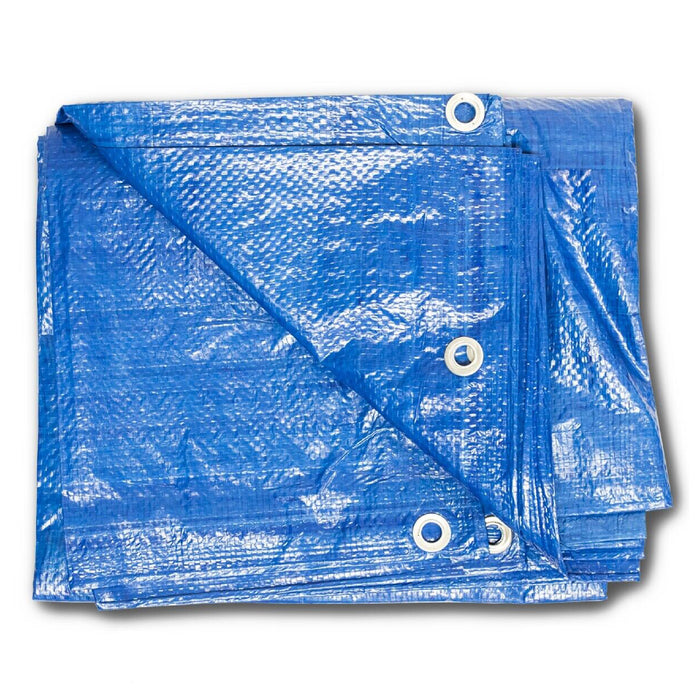Lona azul reforzada resistente a la intemperie, liviana, 16x20, con ojales