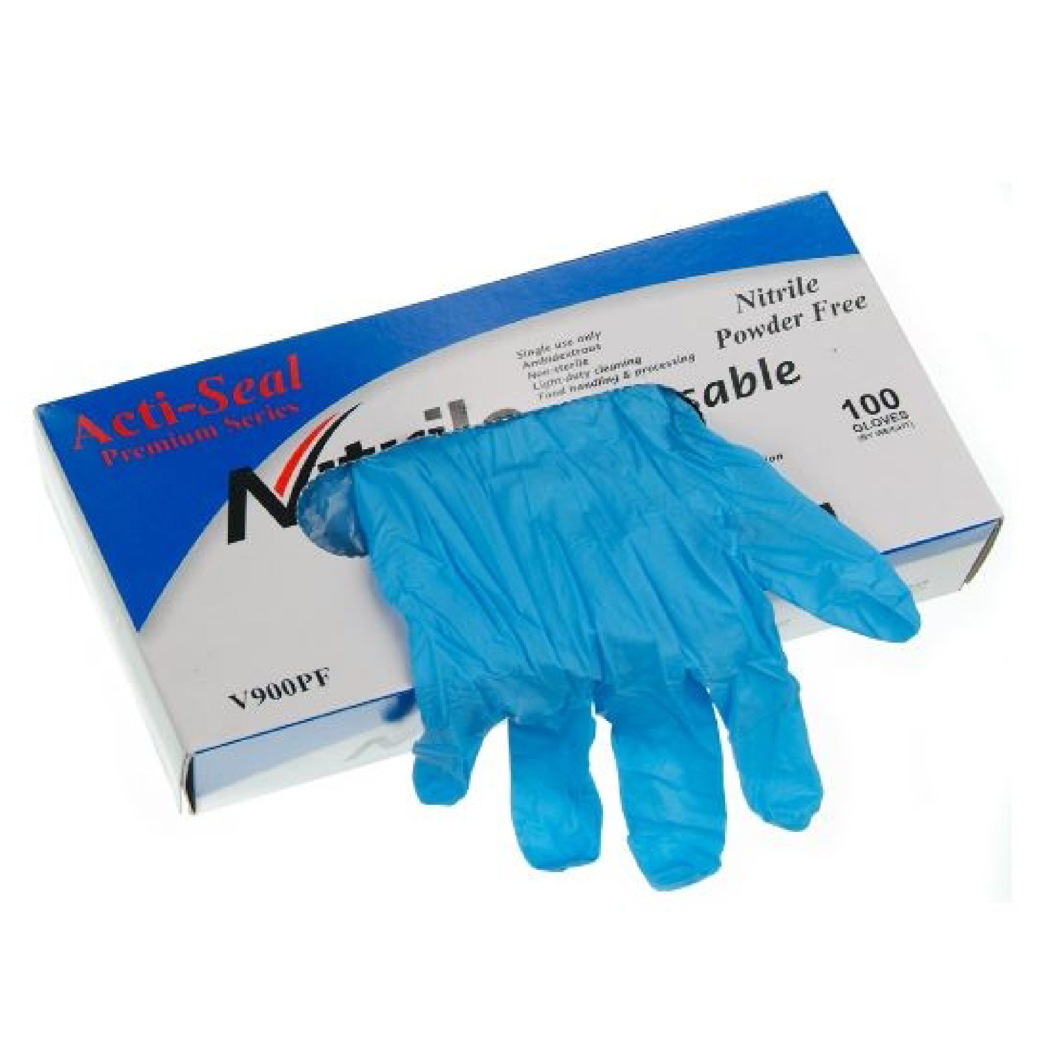 Seattle Glove V900PFL Nitrile Disposable Examination Glove- Large