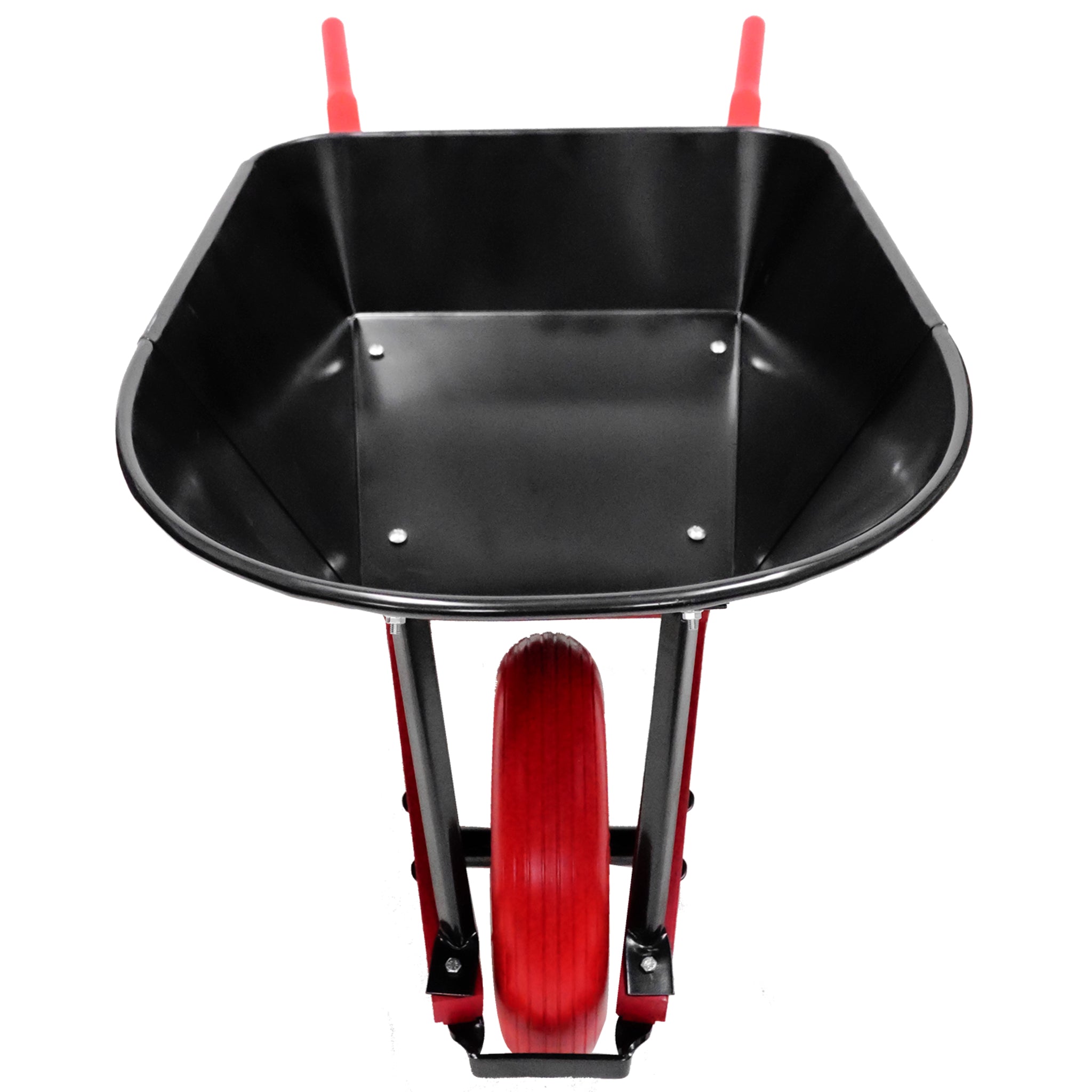 Sterling Steel Tray Wheelbarrow 6Cu. Ft. with Poly-U Flat Free Tire Red