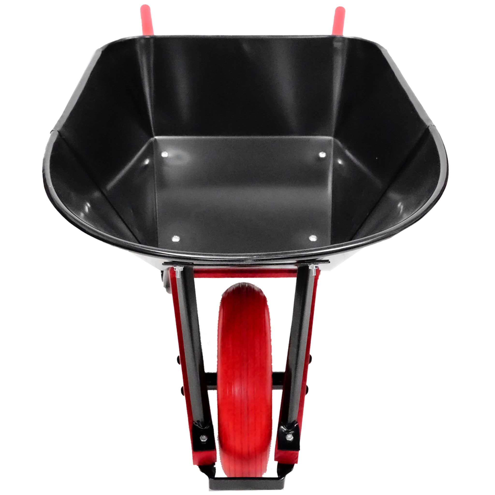 Sterling Steel Tray Wheelbarrow 7Cu. Ft. w/ Poly-U Flat Free Tire Red