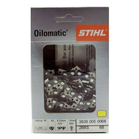 Stihl 3639 005 0068 Oilomatic Rapid Super Cadena de motosierra de 18 pulgadas. 26RS 68