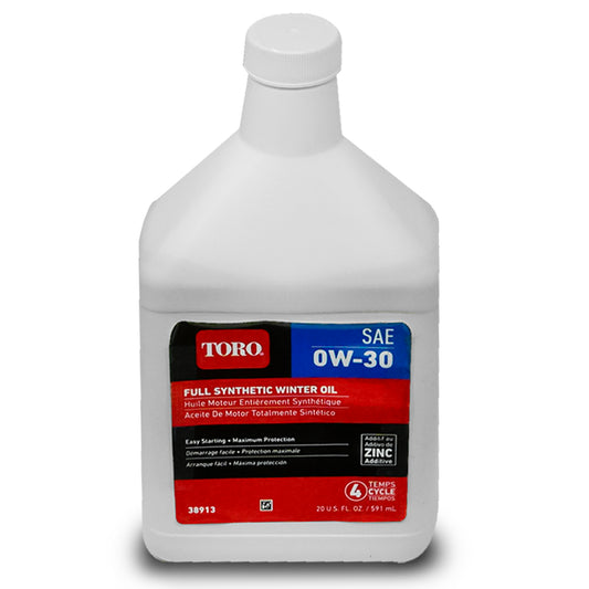 Aceite sintético de invierno para motor de 4 tiempos Toro 38913 Premium, 20 oz.