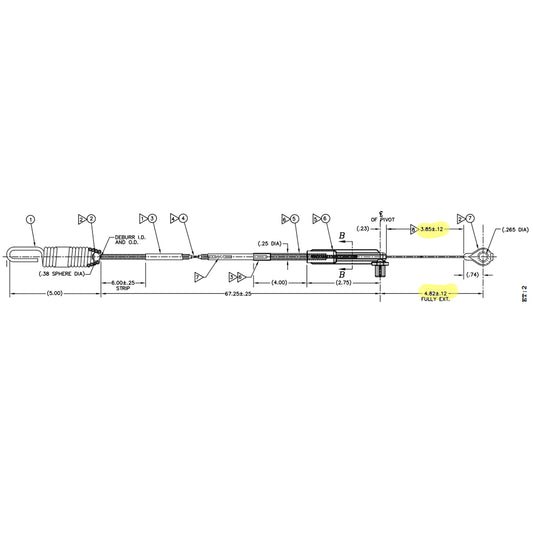 Toro 133-1998 Brake Cable