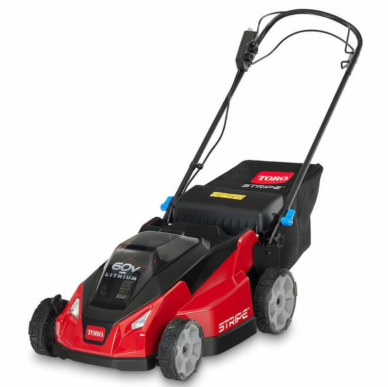 Cortacésped Toro 21621 de 21 pulgadas. Faros delanteros Super Bagger Stripe de 60 V Rwd