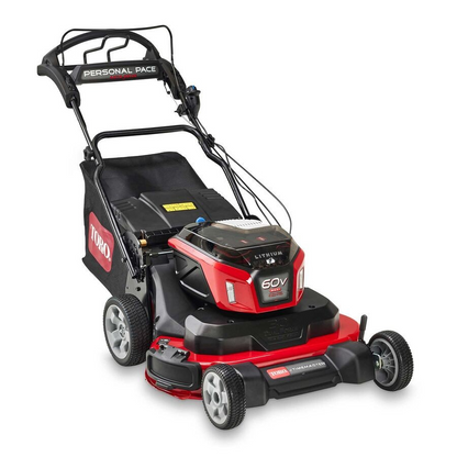 Toro 21493 Cortacésped a batería de 30" TimeMaster de 60V con LEDs y Personal Pace (1 X 10Ah, 1 X 5Ah, 1 X 2.5Ah)