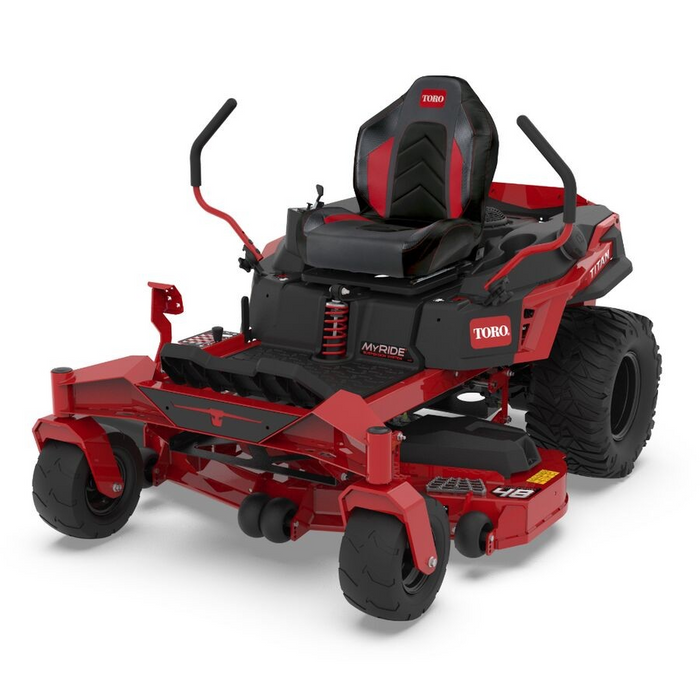 Cortadora de césped Toro 76411 Ride Mow Res / Plataforma de hierro forjado de 48" / Kaw de 23 HP / Titan MyRIDE