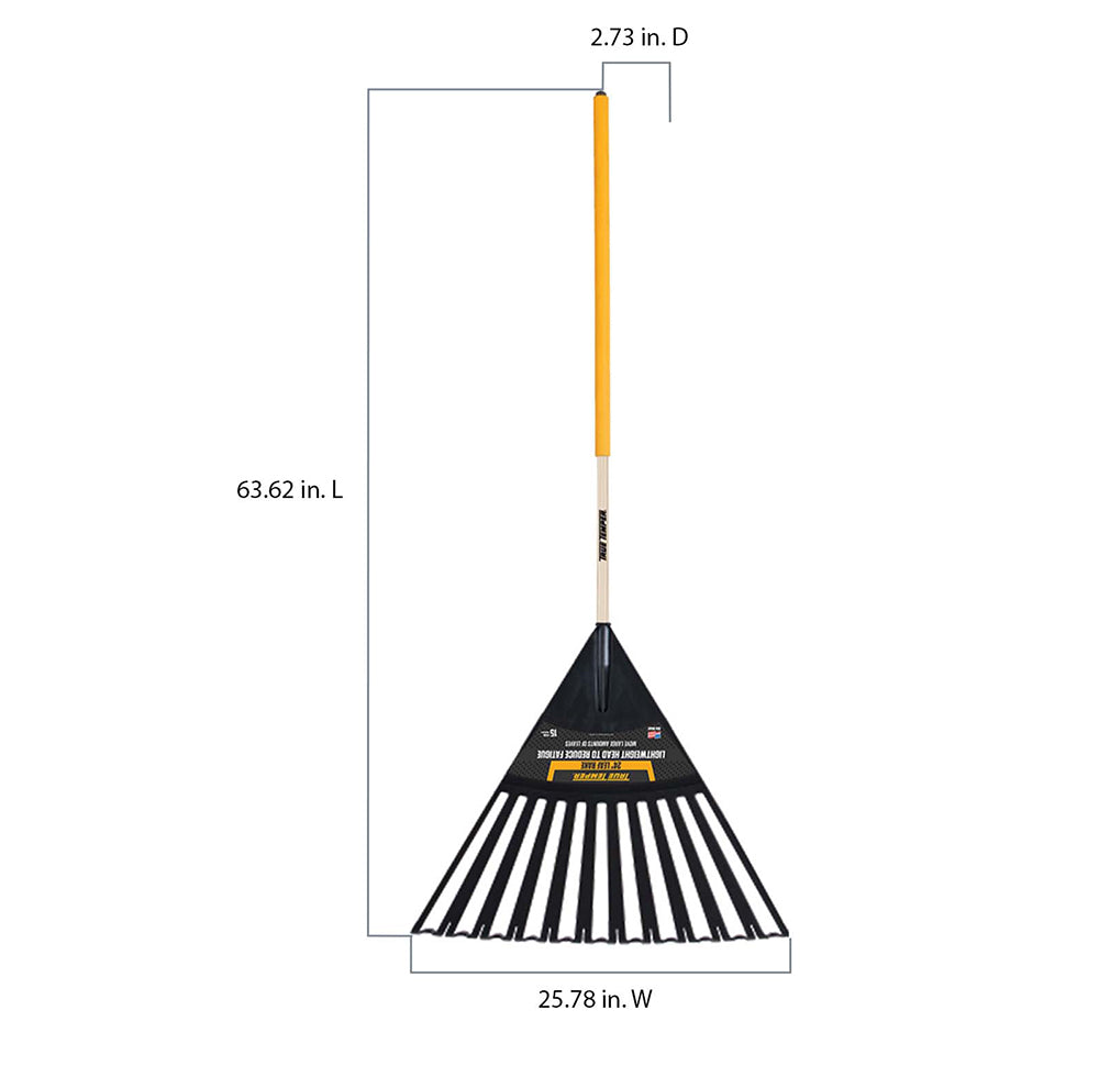 Rastrillo de hojas de polietileno antiobstrucciones True Temper 2914912 de 24 pulgadas