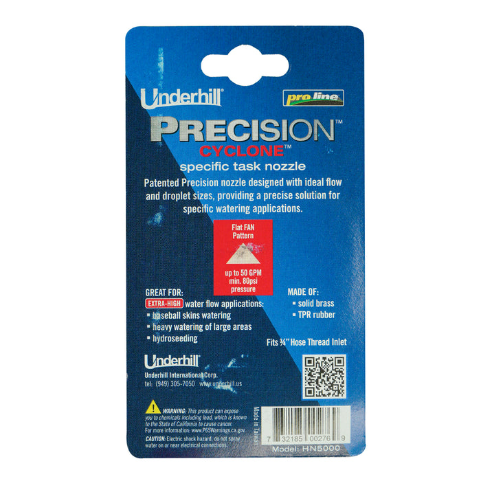 Boquilla Underhill HN5000 Precision® Cyclone®; 50+ GPM @ 80PSI, ¿?"FHT - Roja
