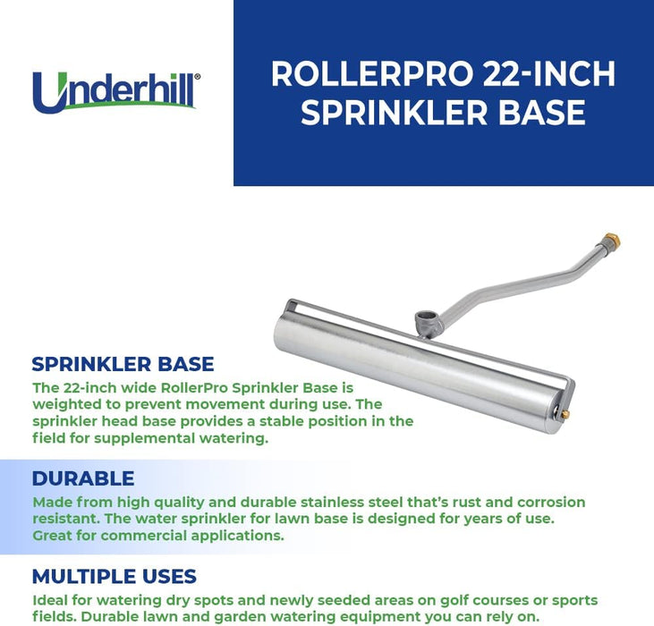 Underhill A-RP221 Roller Pro Portable Sprinkler Base - 22 in. Roller 1 in. FHT x 1 in. FIPT