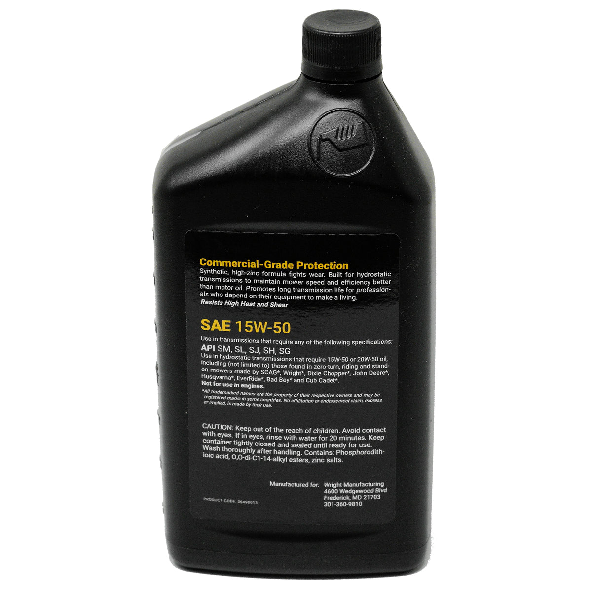 Wright 36490013 Hydraulic Oil 15W50 1 Qt.