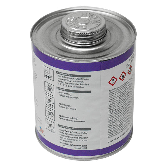 Weld-On 10210 P-68 Purple Primer Normal Temps Qt.