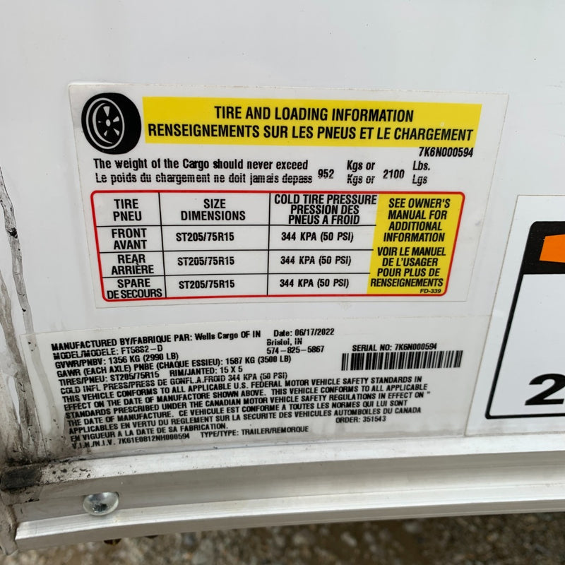 Wells Cargo FT58S2-D 8 Ft. FastTrac Enclosed Trailer