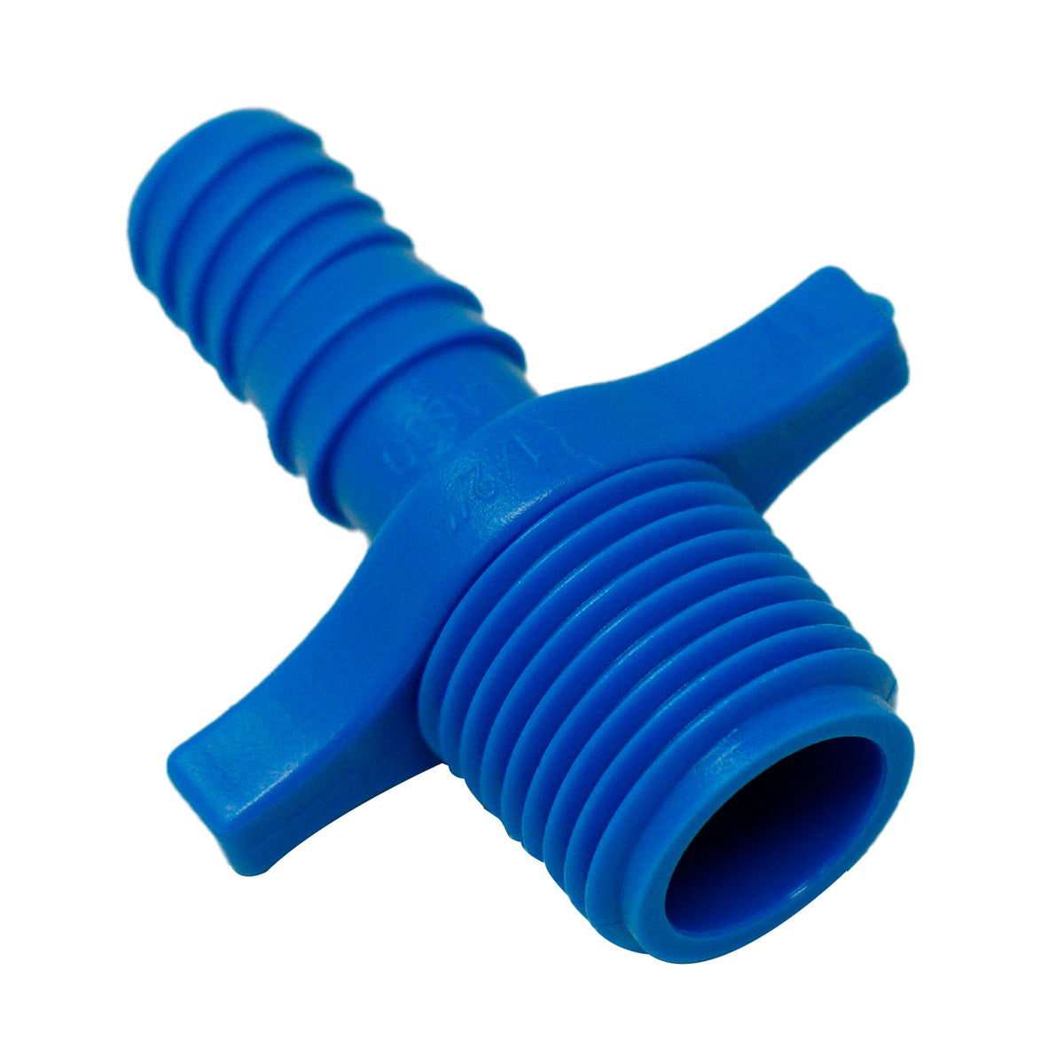 Adaptador macho de ½ pulgada Westlake Pipe & Fittings 3400-005, MIPT X DOBLE HÉLICE Blue Twister